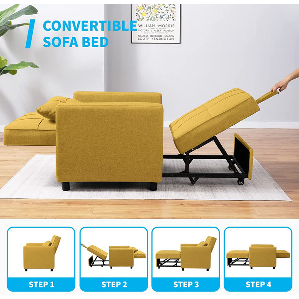 Ebern Designs Culliton Twin 36.4'' Wide Sewn Pillow Back Futon Chair